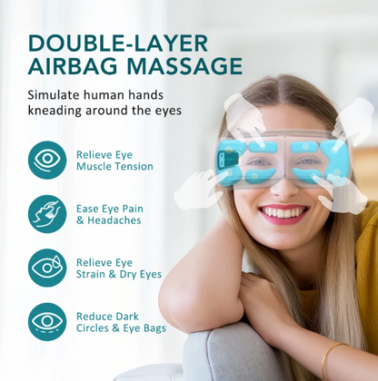 Foldable Eye Air Pressure Massager Airbag Vibration Massage Hot Compress Bluetooth Music Relieve Eye Dry Fatigue Smart Glasses